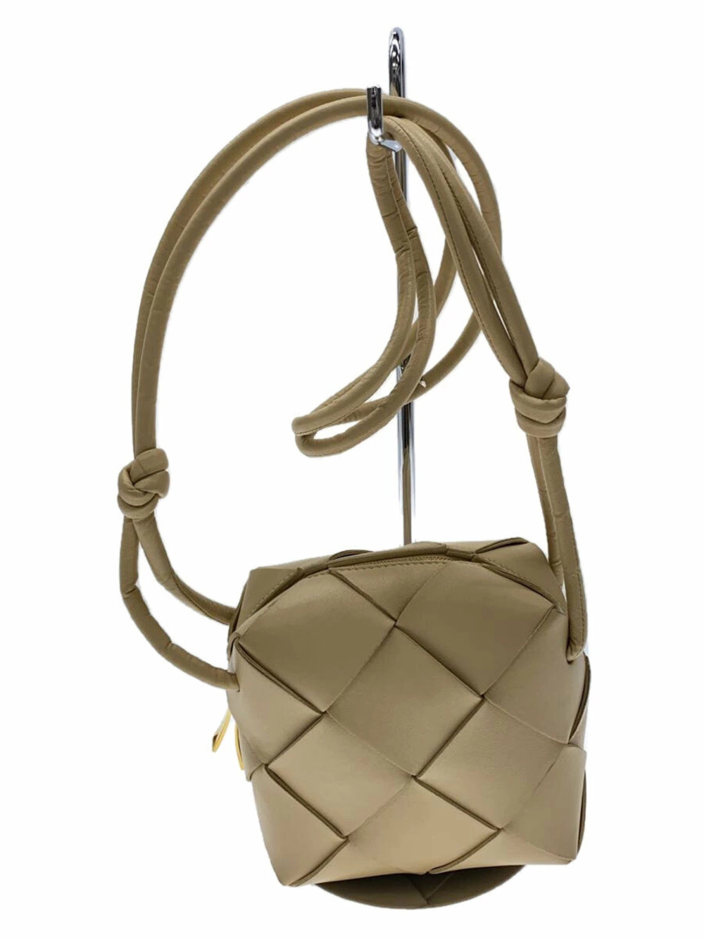 Bottega Veneta Cassette Camera Bag Shoulder Leather Beige Tan